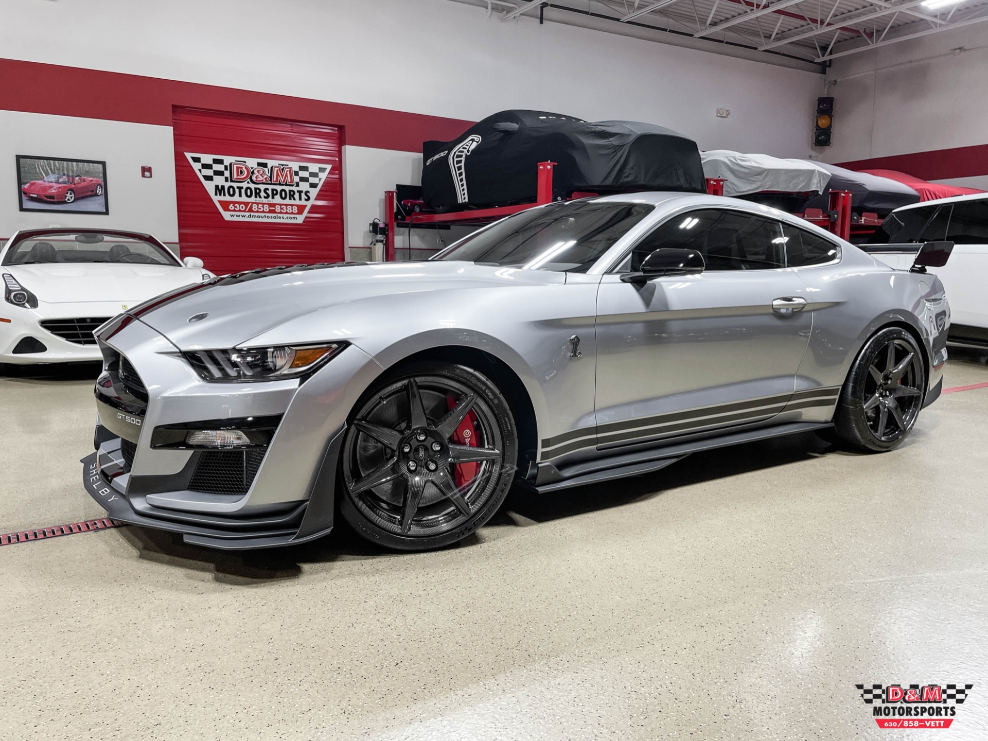 For Ford Mustang Shelby GT500 Satin Stretch Gray Custom Car Cover